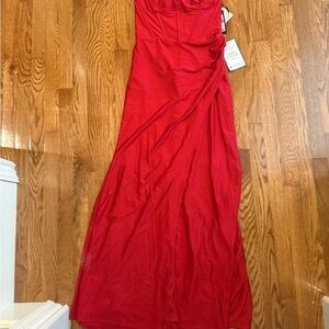 Betsy & Adam Vibrant Red Maxi Dress